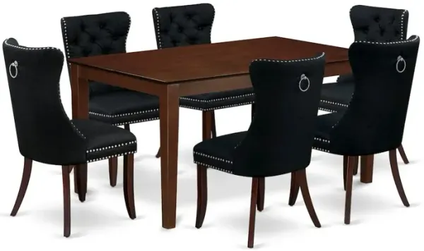 7 Piece Dining Table Set Consists of a Rectangle Kitchen Table