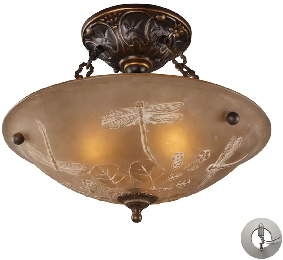 Restoration 16'' Wide Semi Flush Mount