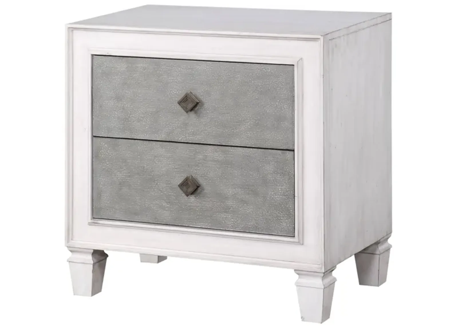 ACME Katia Nightstand, Rustic Gray & Weathered White Finish