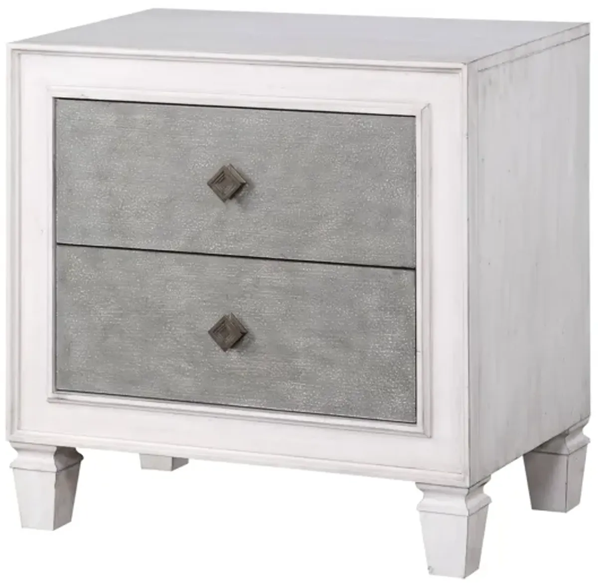 ACME Katia Nightstand, Rustic Gray & Weathered White Finish