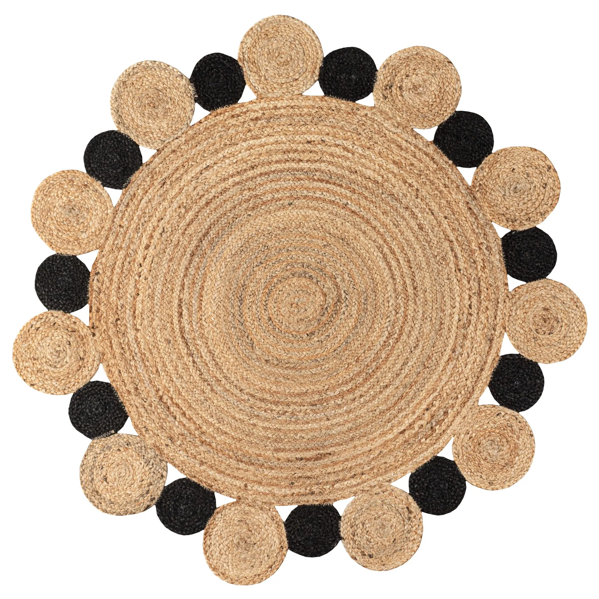 Ayana Two Tone Jute Hippy Circle Area Rug