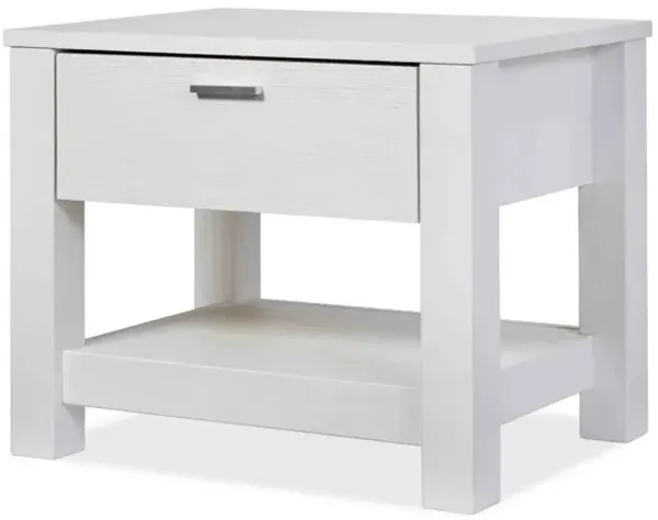 Hivvago FarmHouse Traditional Rustic White 1 Drawer Nightstand
