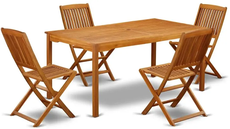 Wooden Patio Set Natural Oil, CMCM5CWNA