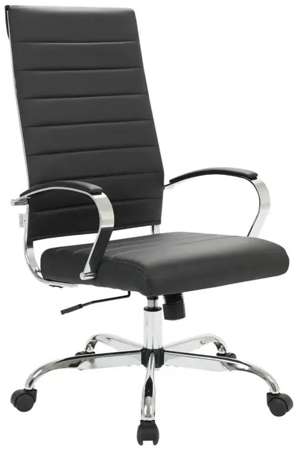 LeisureMod Benmar High-Back Leather Office Chair