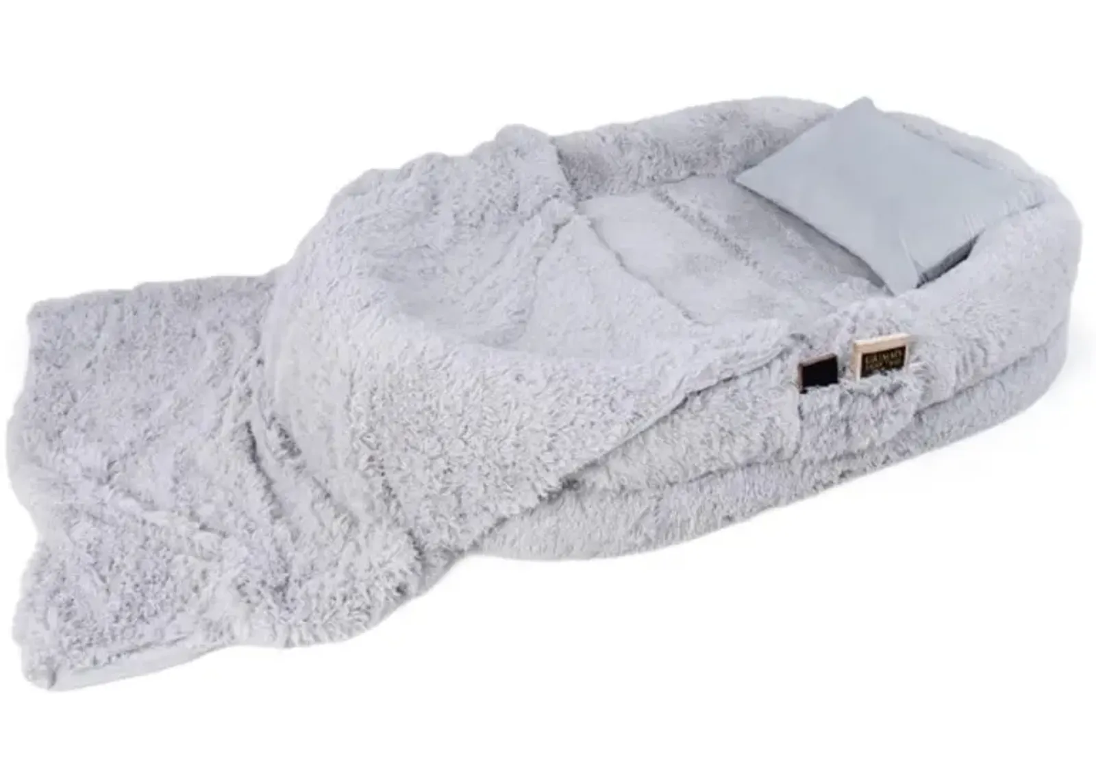 Hivvago Washable Fluffy Human Dog Bed with Soft Blanket and Plump Pillow