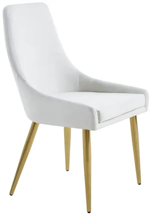 Upholstered Dining Chairs Set of 2 with Stainless Steel Legs