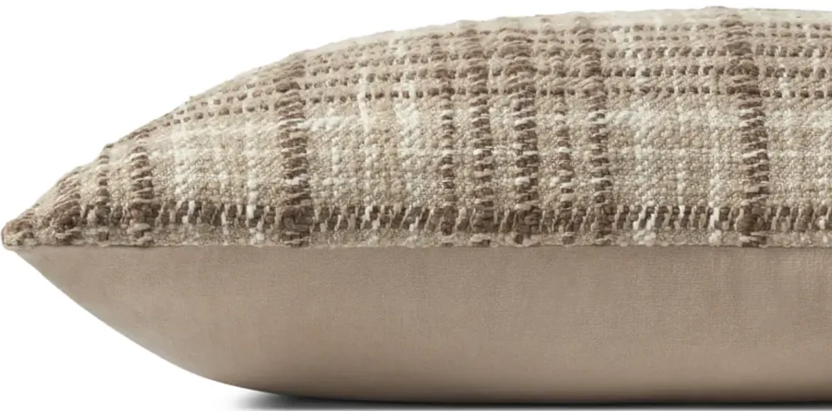 Beau PCJ0014 Brown /Ivory 16''x26'' Polyester Pillow by Chris Loves Julia x Loloi