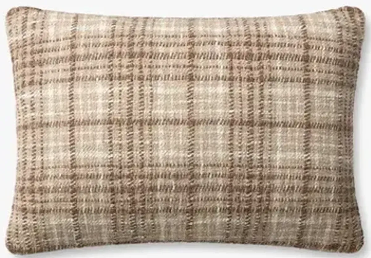 Beau PCJ0014 Brown /Ivory 16''x26'' Polyester Pillow by Chris Loves Julia x Loloi