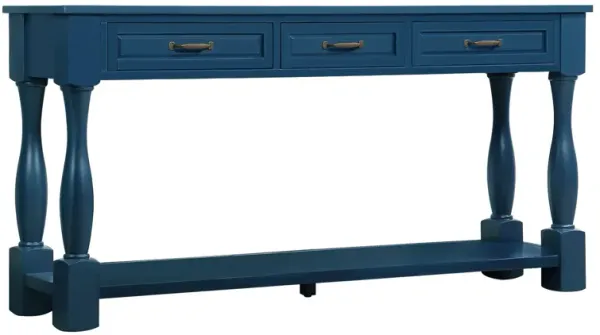 Mondawe 63 Inch Wooden Console Table With 3 Drawers And 1 Bottom Shelf Entrance Hallway Sofa Table