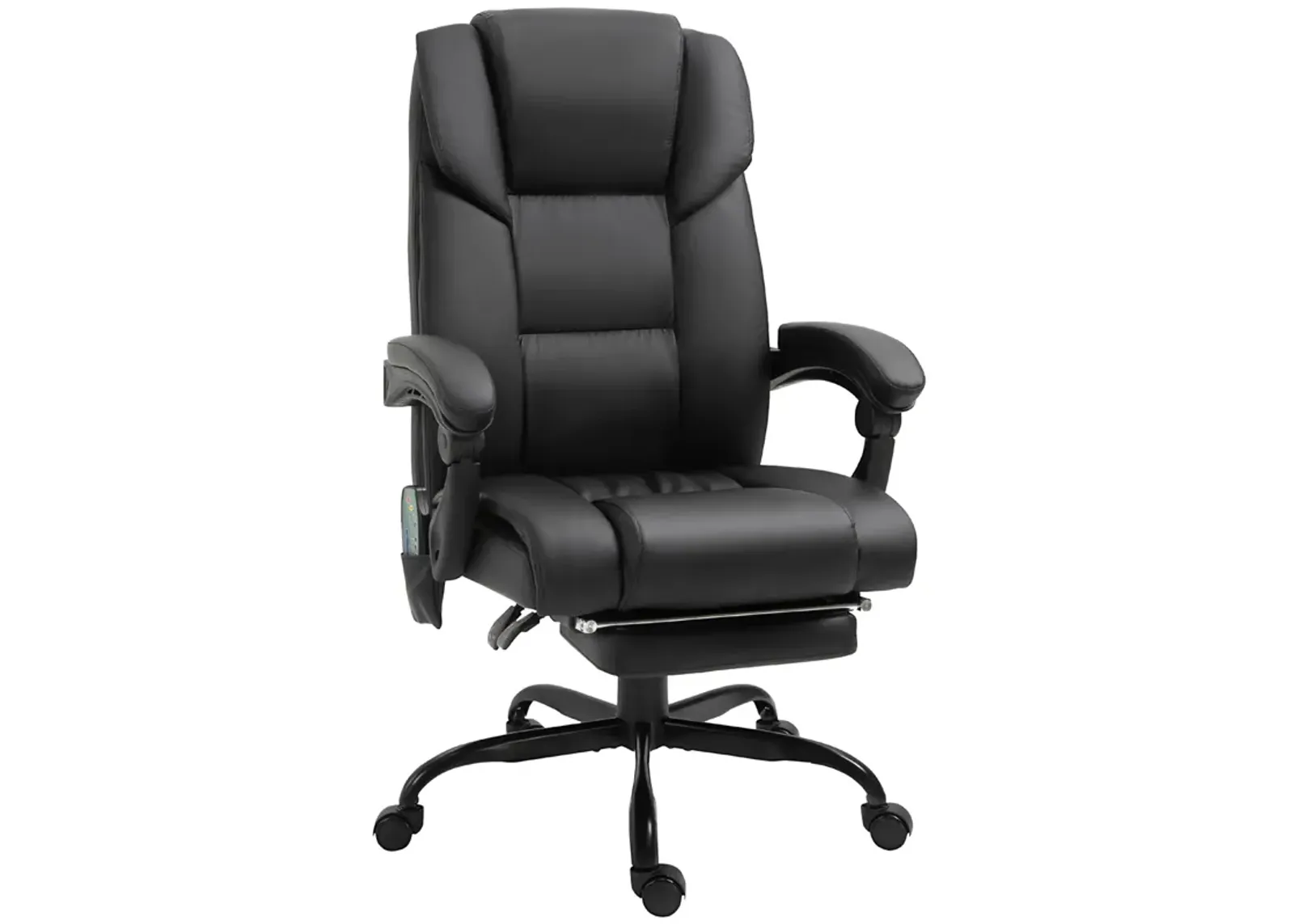 Black Ergonomic Comfort: High-Back Massage Office Chair with Footrest