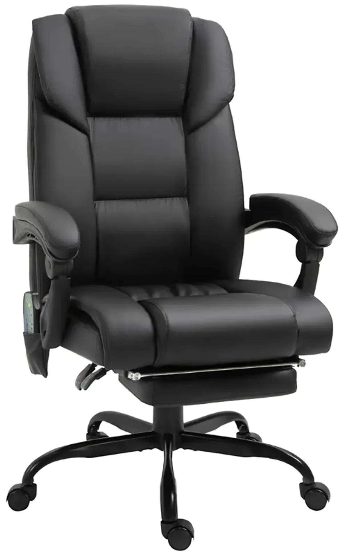 Black Ergonomic Comfort: High-Back Massage Office Chair with Footrest