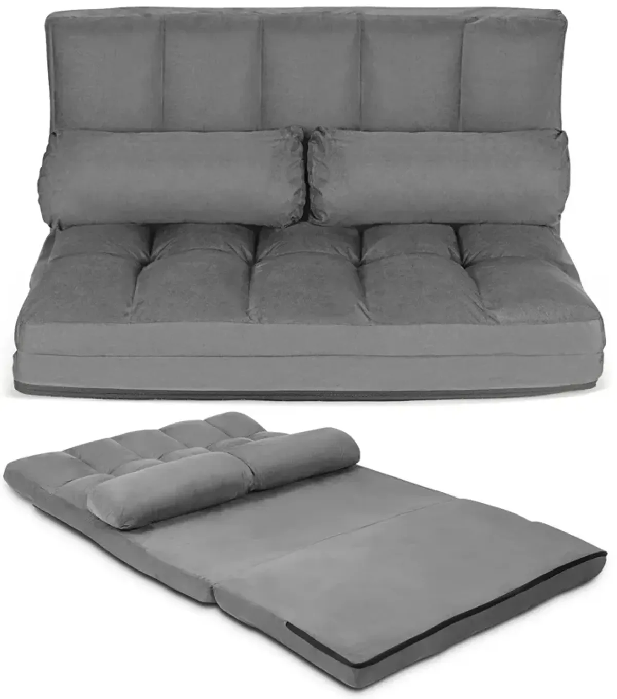 6-Position Foldable Floor Sofa Bed with Detachable Cloth Cover