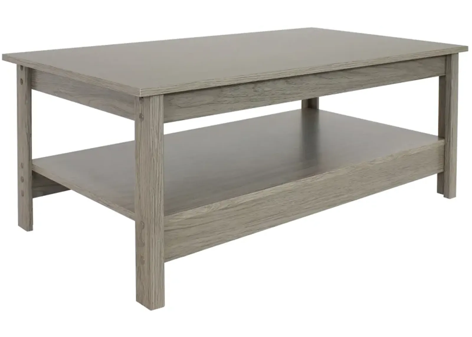 Sunnydaze Classic MDF Coffee Table with Lower Shelf - Thunder Gray - 16 in