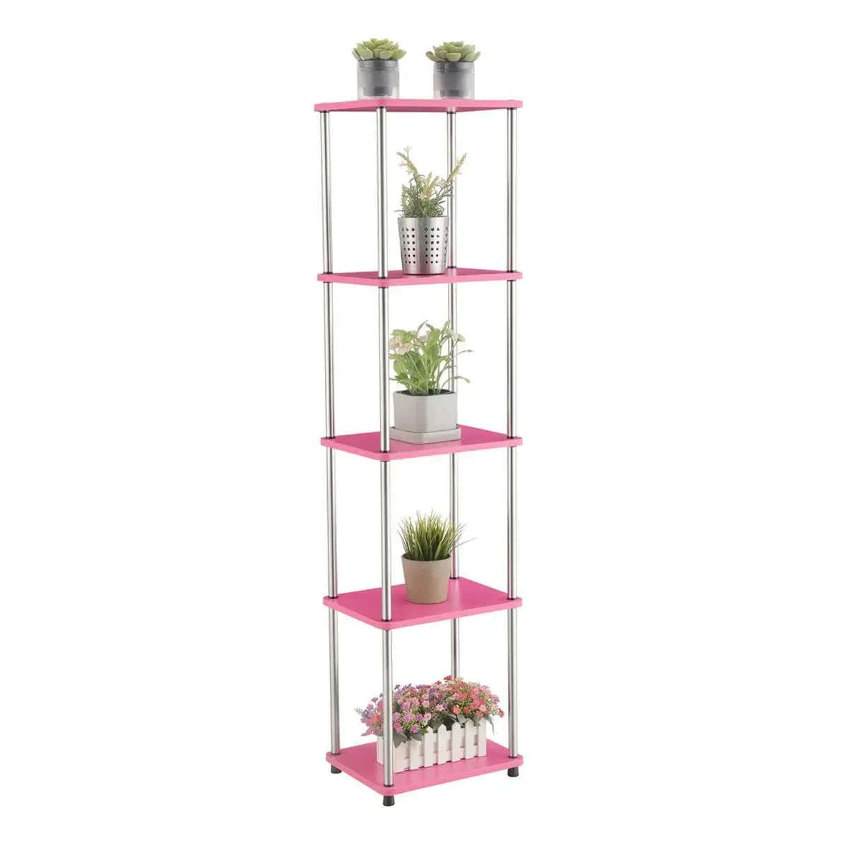 Convenience Concepts Designs2Go No Tools 5 Tier Tower, Pink