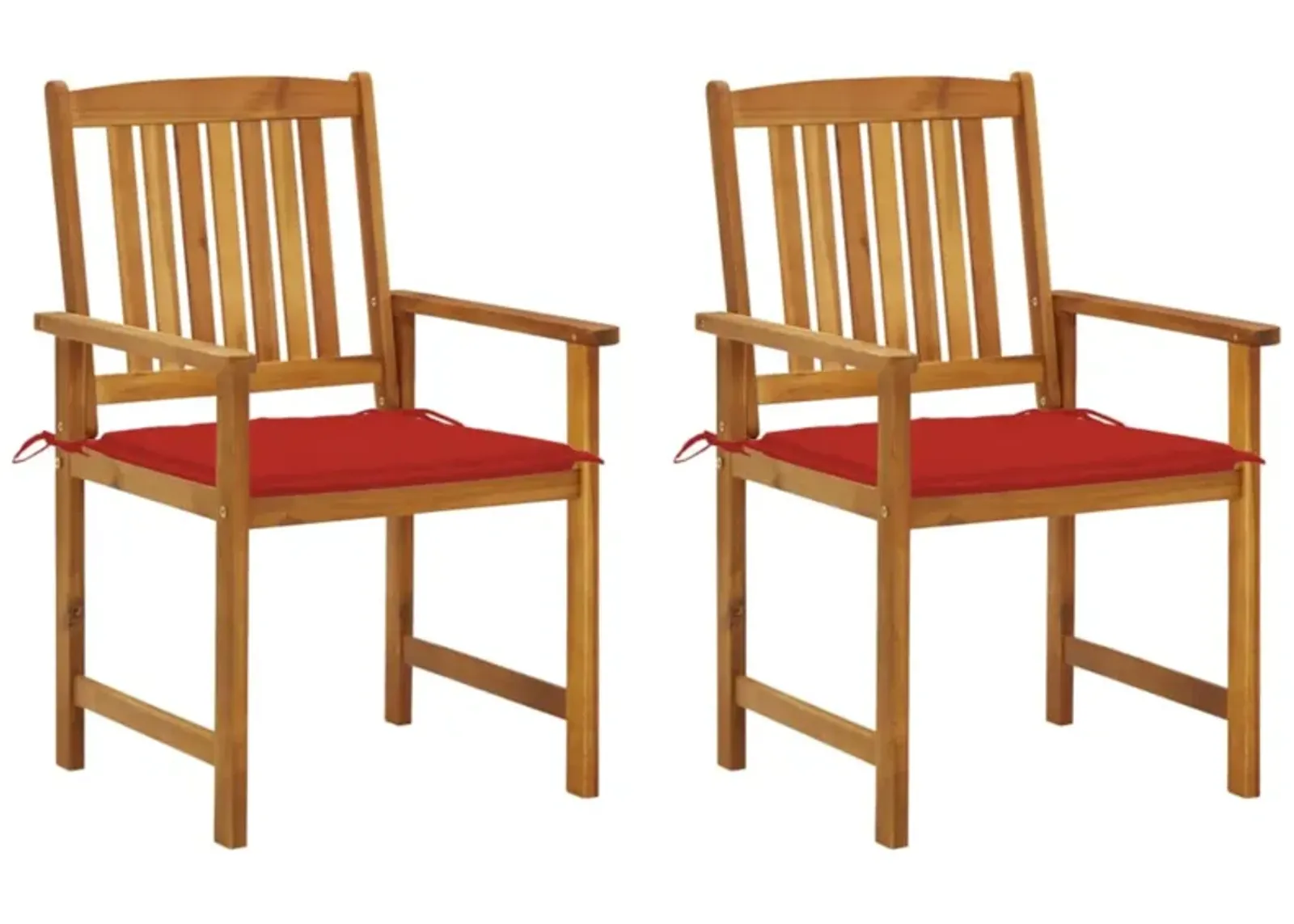 vidaXL Director's Chairs with Cushions 2 pcs Solid Acacia Wood