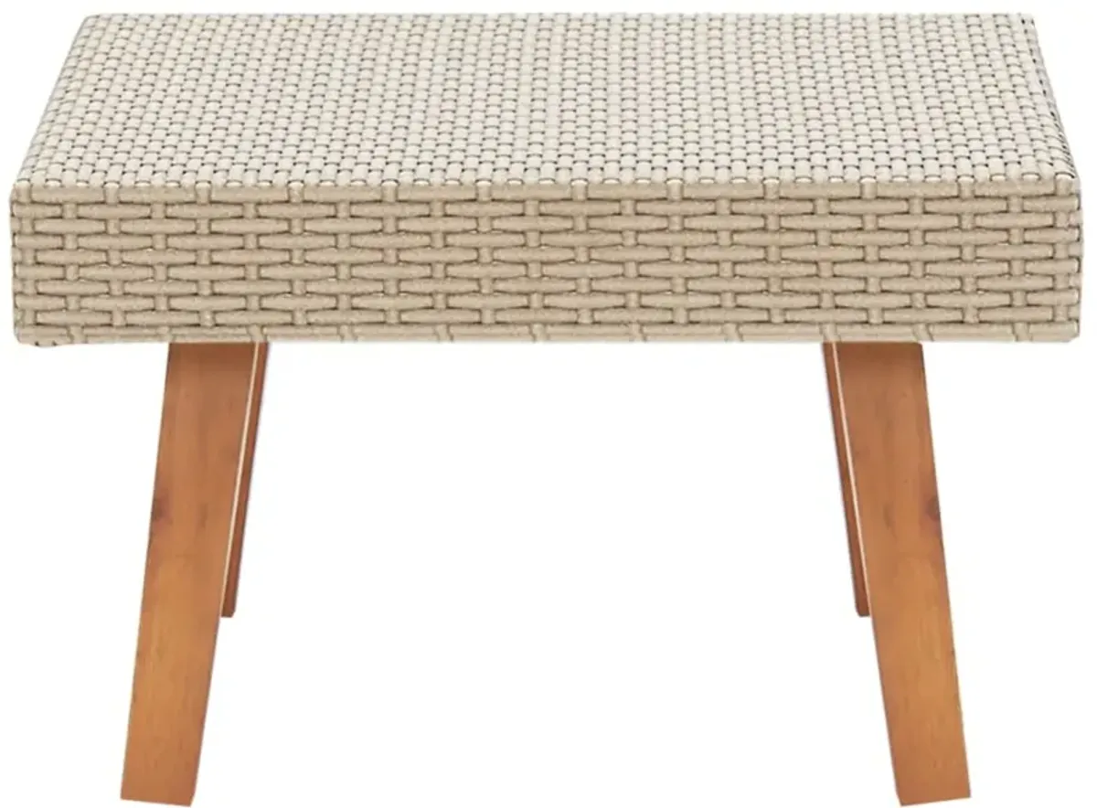 vidaXL Garden Coffee Table Poly Rattan Beige