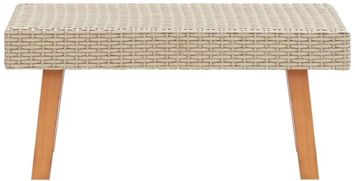 vidaXL Garden Coffee Table Poly Rattan Beige