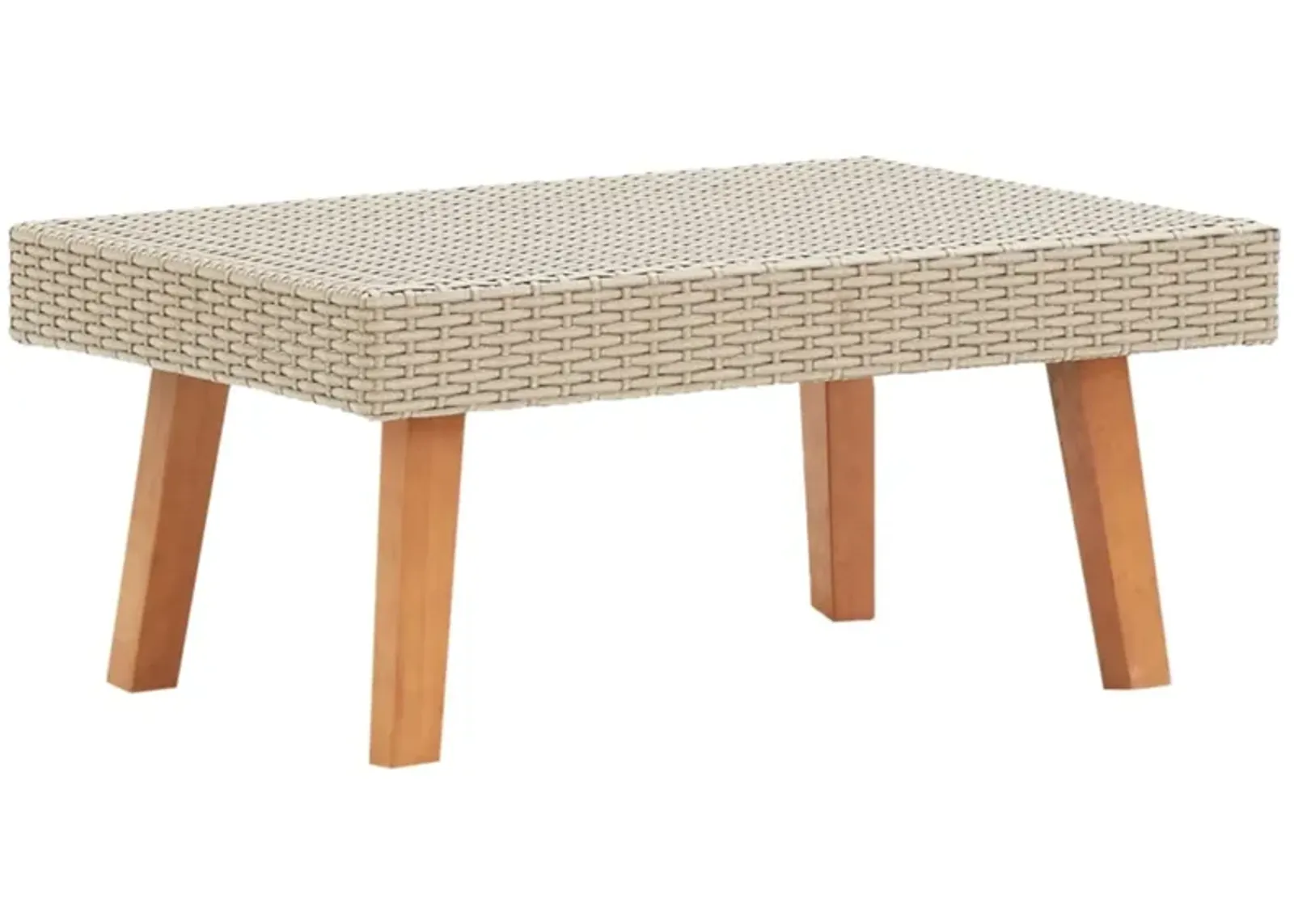 vidaXL Garden Coffee Table Poly Rattan Beige