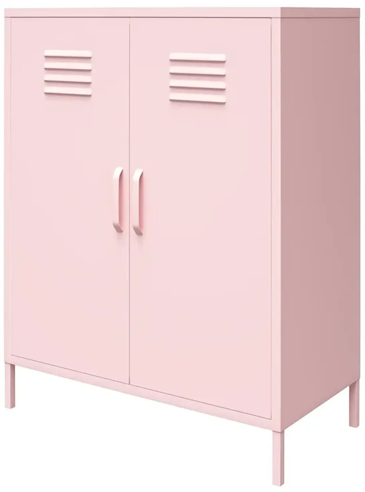 Cache 2 Door Metal Locker Style Storage Accent Cabinet