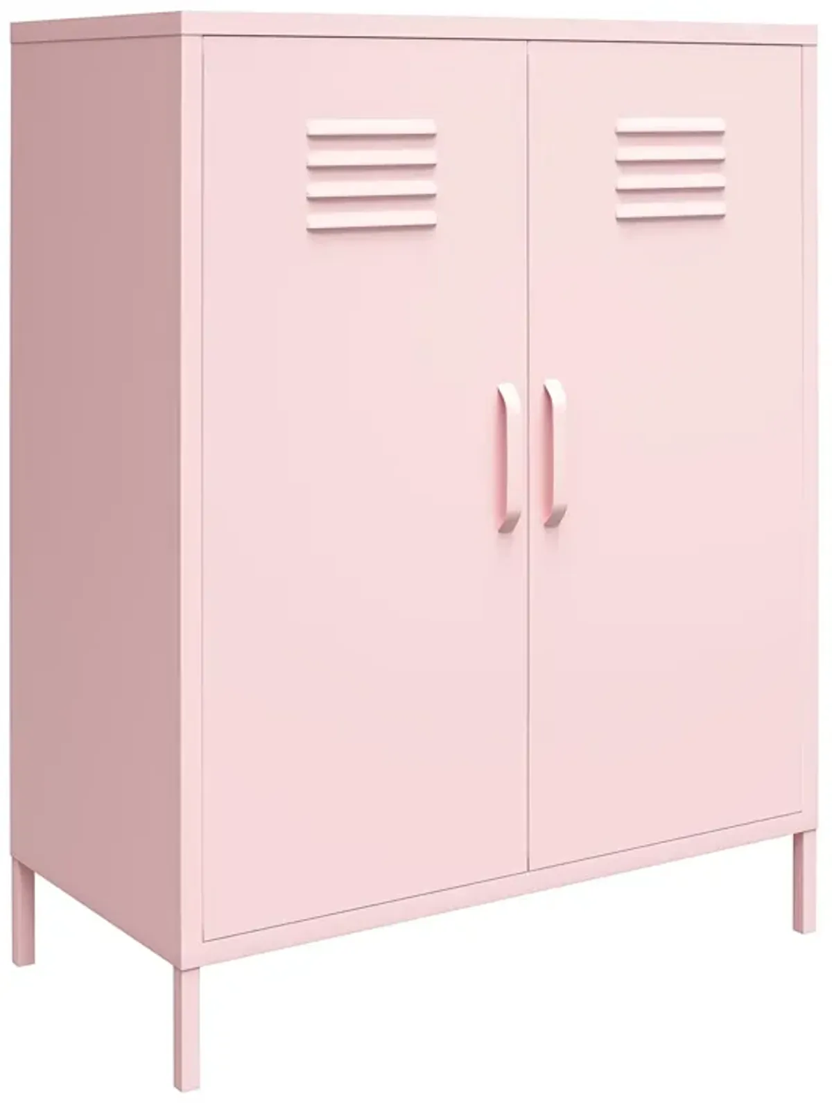 Cache 2 Door Metal Locker Style Storage Accent Cabinet