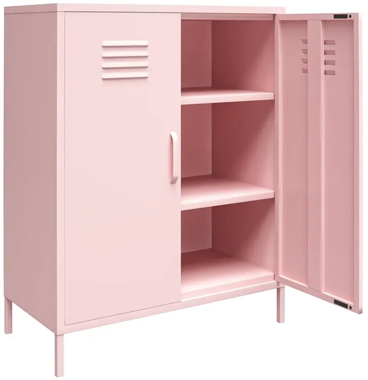 Cache 2 Door Metal Locker Style Storage Accent Cabinet