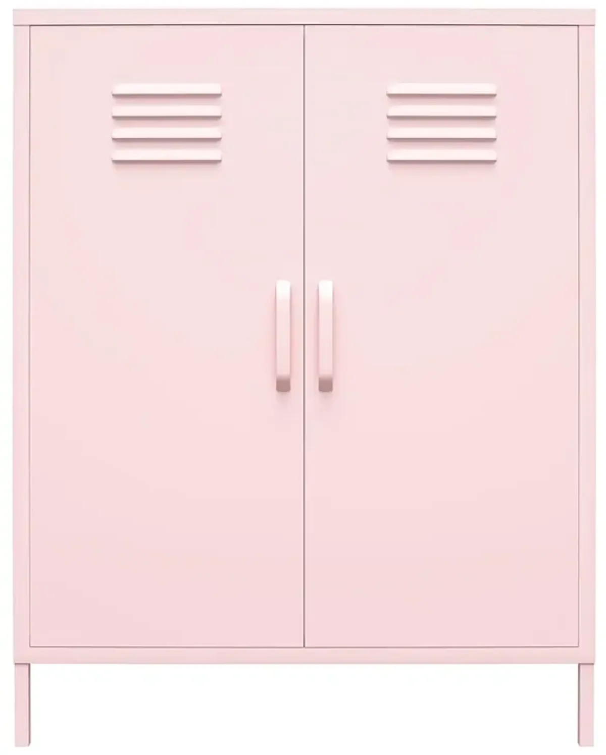 Cache 2 Door Metal Locker Style Storage Accent Cabinet