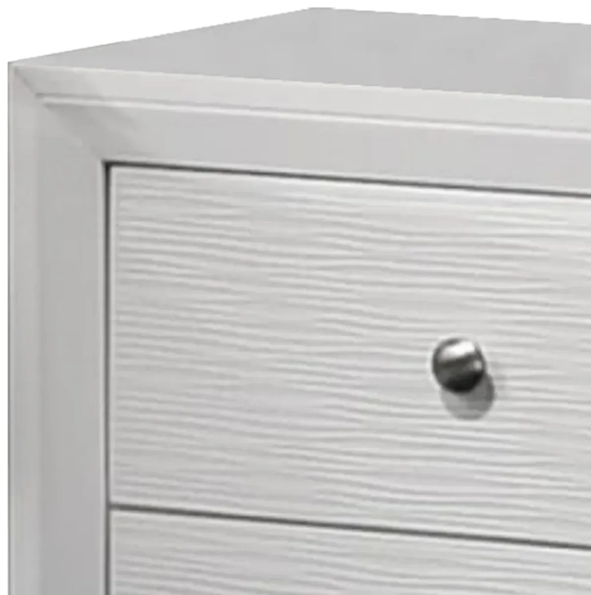 Eve 24 Inch Nightstand, 2 Drawers, Metal Knobs, Modern White Wood - Benzara