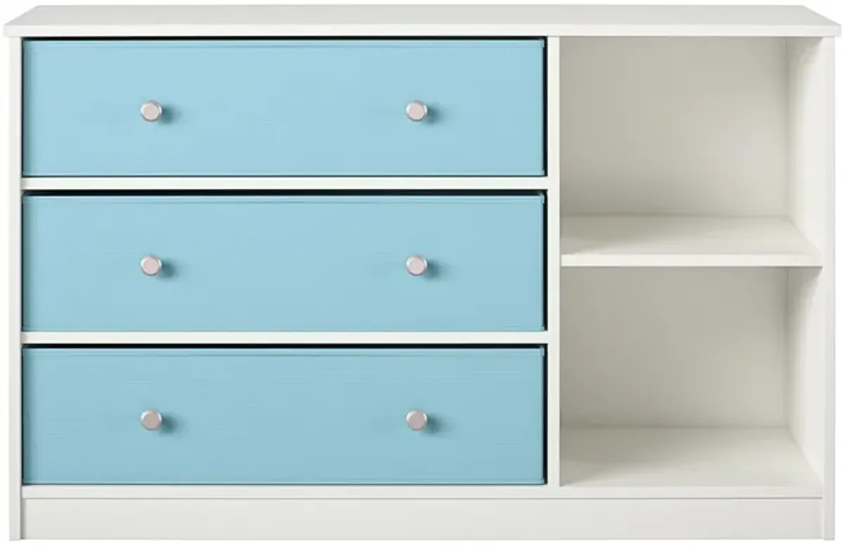 Mya Park Wide Dresser with 3 Fabric Bins