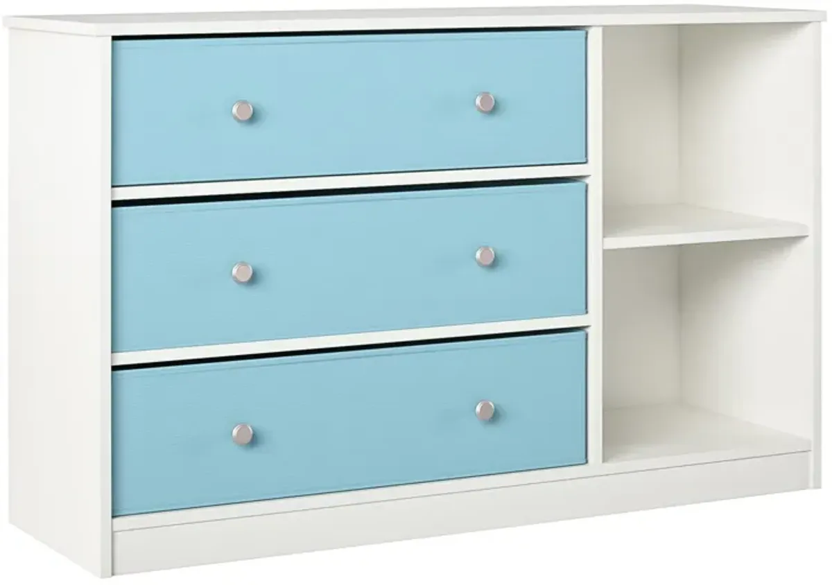 Mya Park Wide Dresser with 3 Fabric Bins