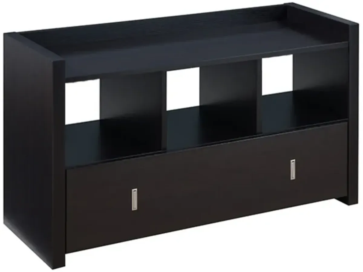 Red Cocoa Shoe Bench with 3 Cubby Shevles and Drawer on Glides