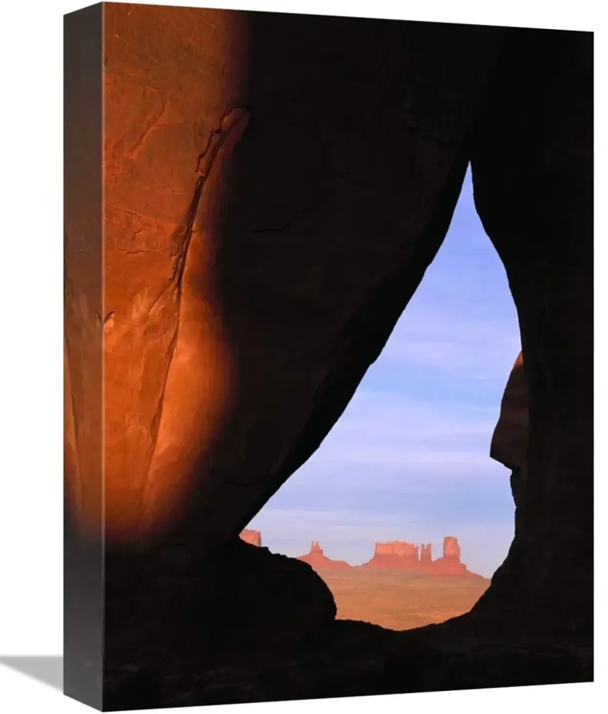 Teardrop Arch with buttes in distance, Monument Valley, Arizona-Canvas Art-12x16