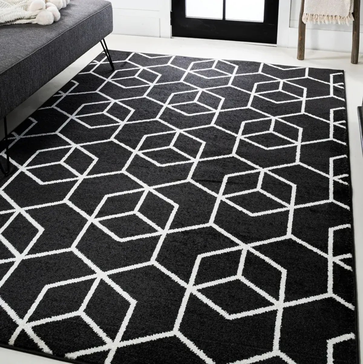 Tumbling Blocks Modern Geometric Area Rug