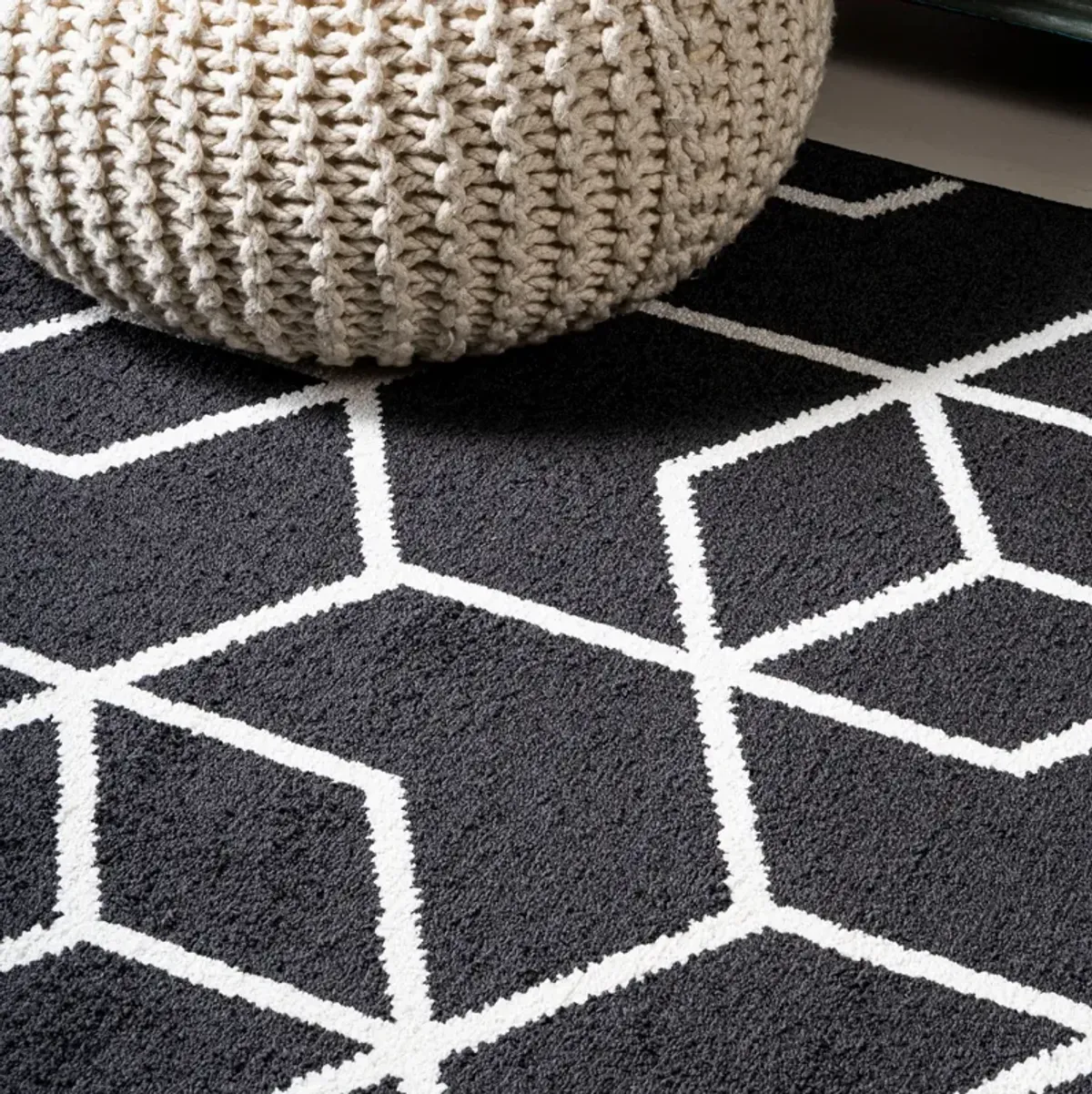 Tumbling Blocks Modern Geometric Area Rug