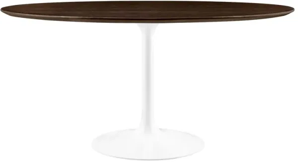 Modway - Lippa 60" Round Wood Grain Dining Table White Cherry Walnut