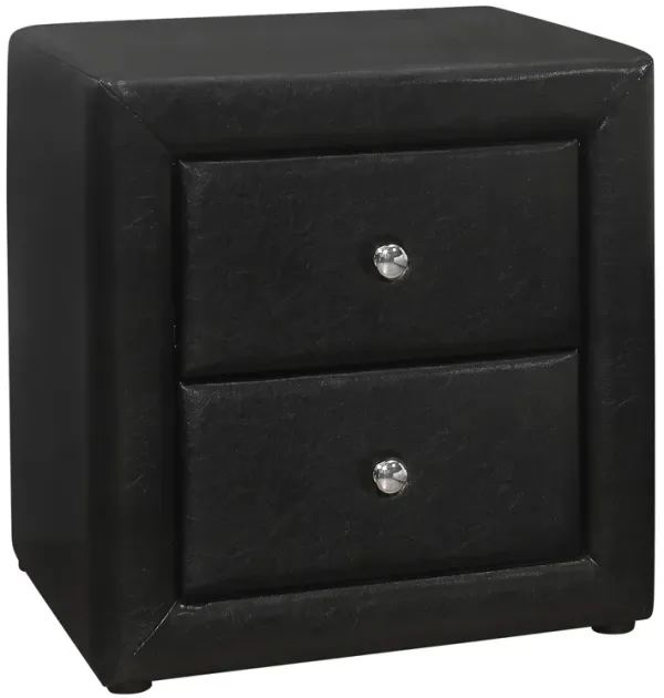 Monarch Specialties I 5603 Bedroom Accent, Nightstand, End, Side, Lamp, Storage Drawer, Bedroom, Upholstered, Pu Leather Look, Black, Transitional