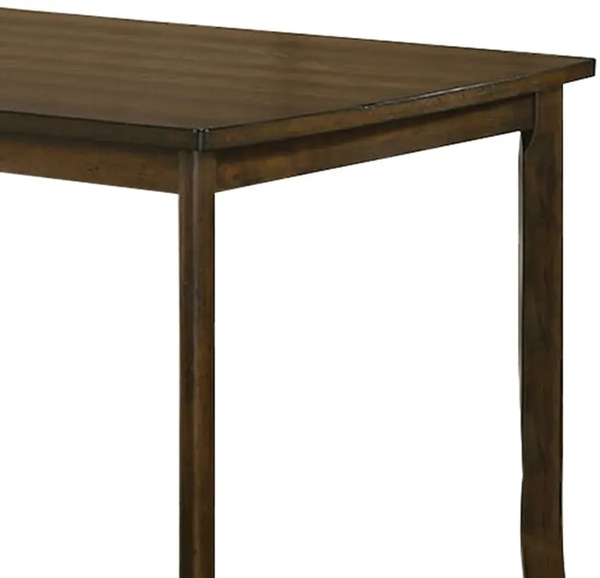 Rectangular Wooden Top Counter Height Table with Saber Legs, Brown-Benzara