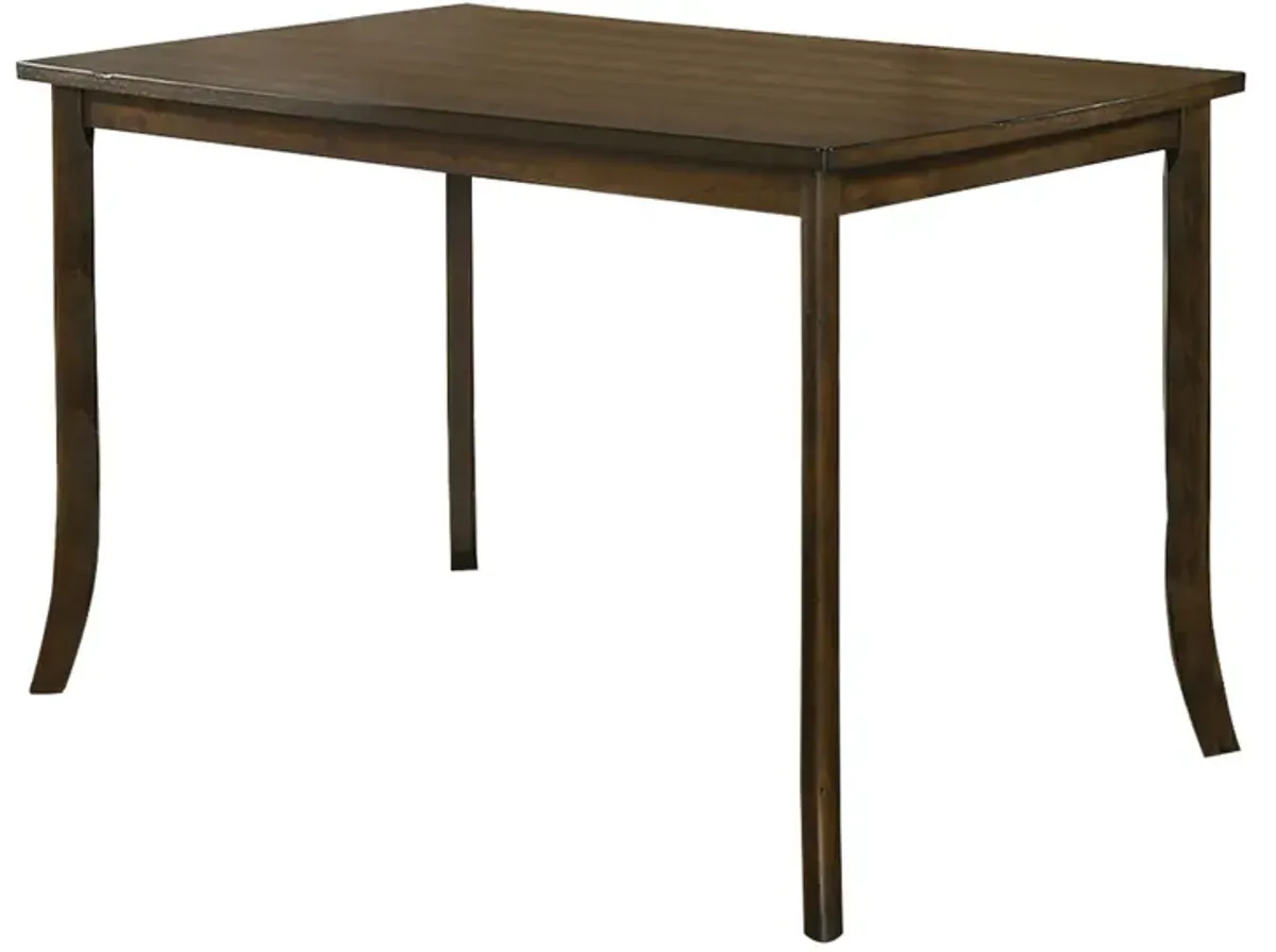 Rectangular Wooden Top Counter Height Table with Saber Legs, Brown-Benzara