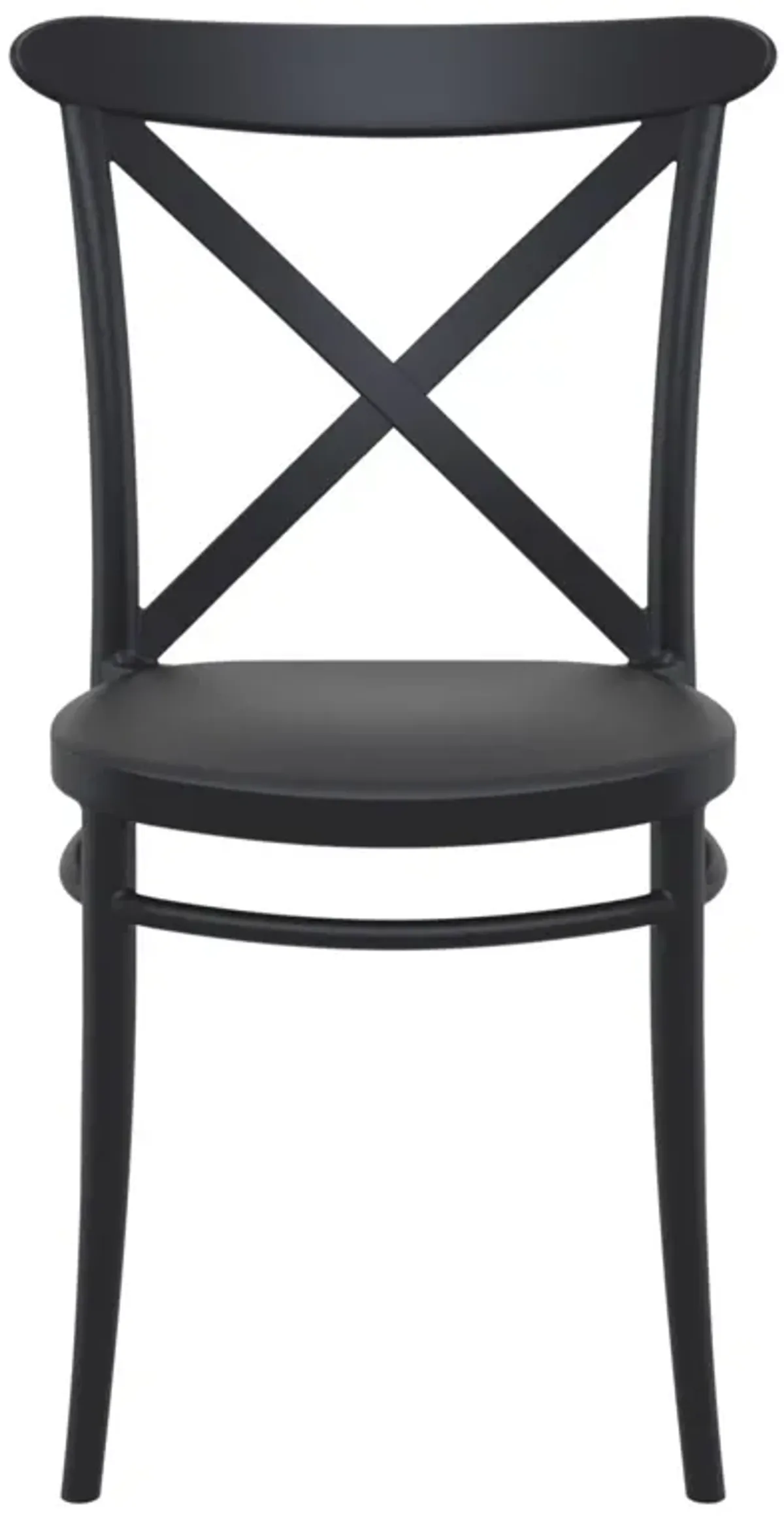 34.25" Black Patio Cross Armless Dining Chair