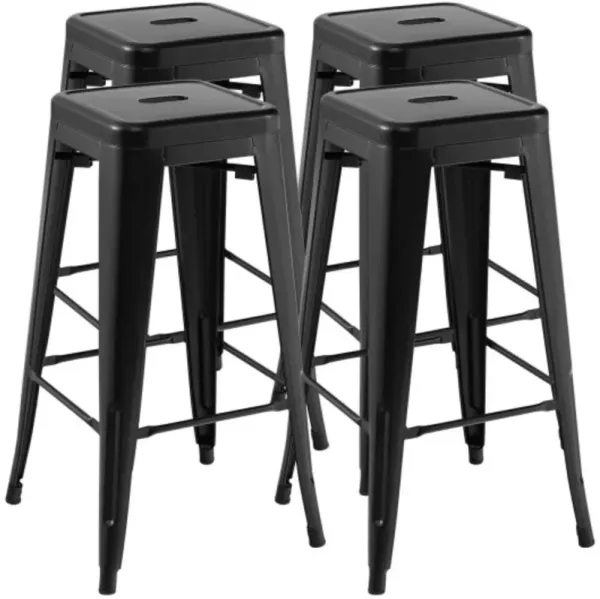 Bar Stools Set of 4 with Square Seat and Handling Hole