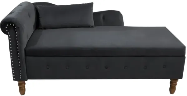 Mondawe Indoor Chaise Lounge, Upholstered Rolled Arm Chaise Sleeper Chair with Nailhead Trim