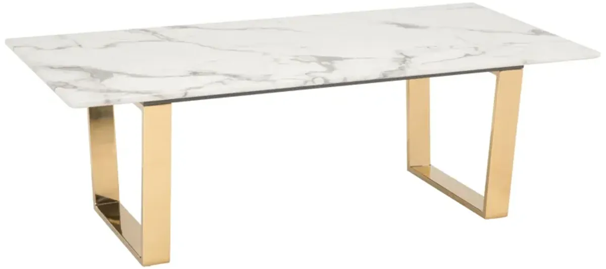 Atlas Coffee Table White and Gold