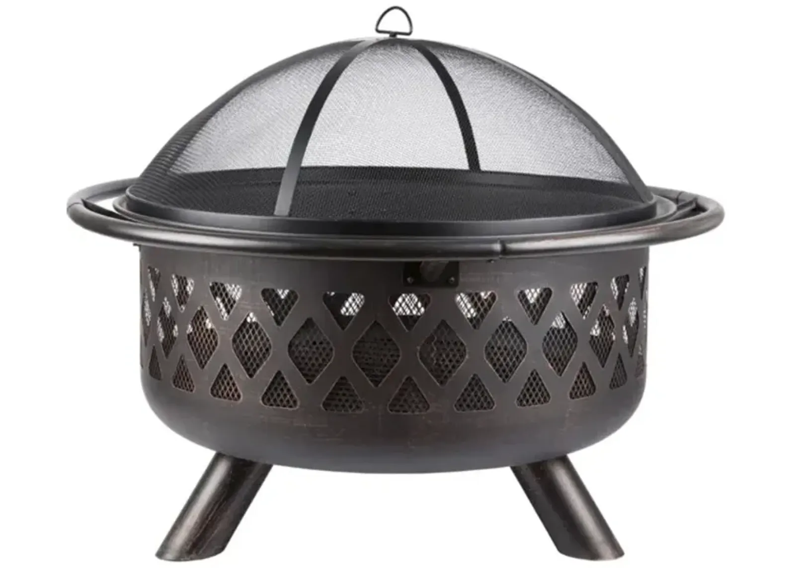 Hivvago 36-inch Bronze Fire Pit with Grill Grate Spark Screen Cover