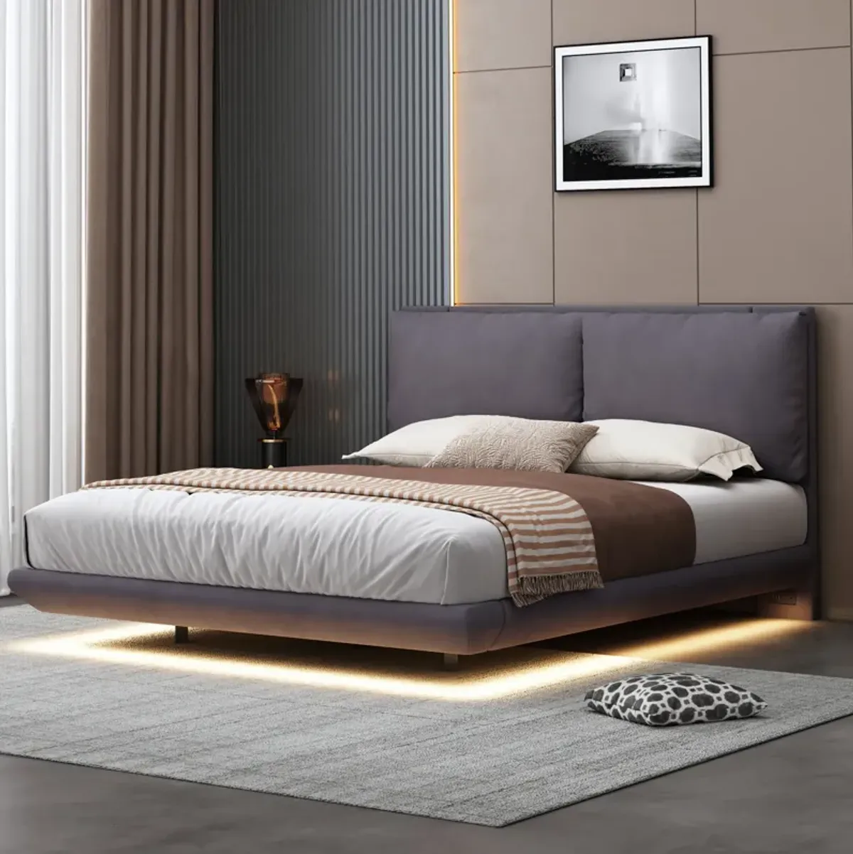 Merax Platform Bed with Sensor Light