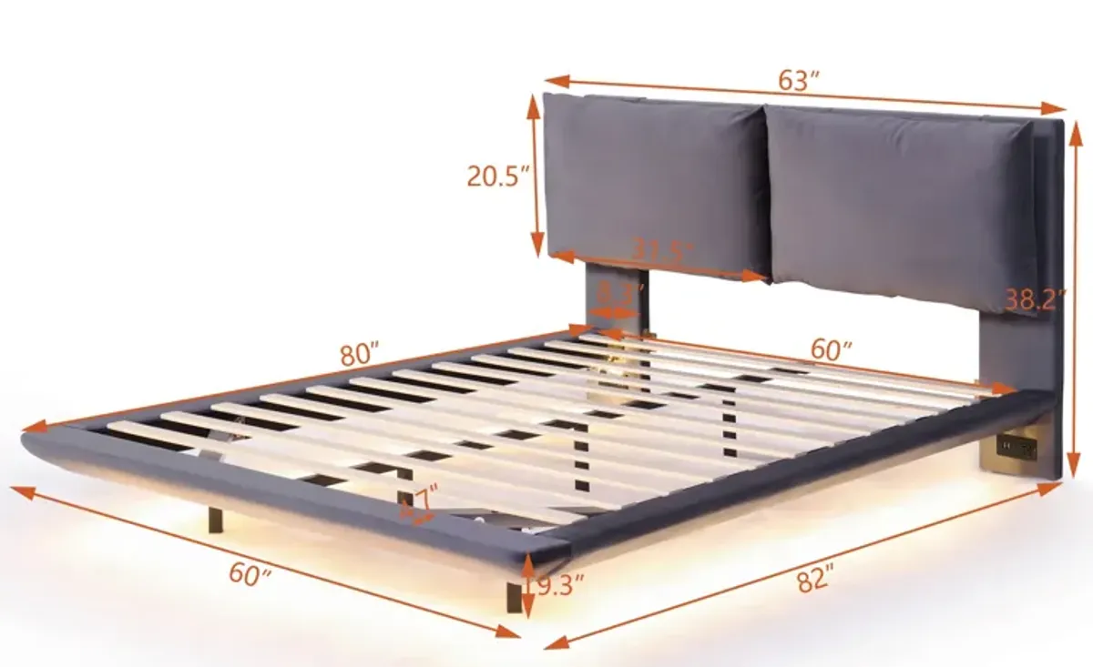 Merax Platform Bed with Sensor Light