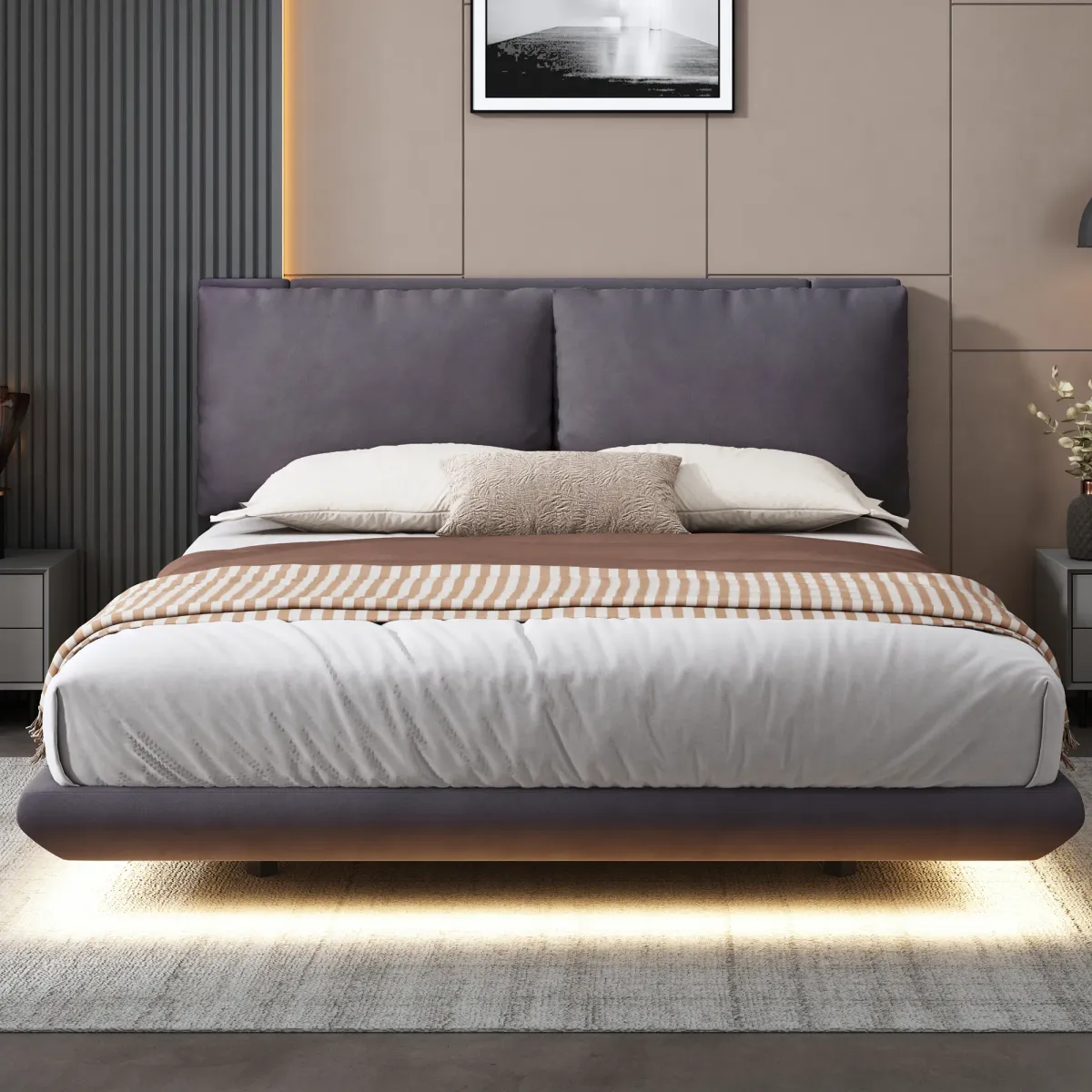 Merax Platform Bed with Sensor Light