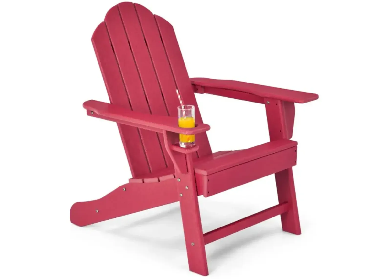 Hivvago Outdoor Adirondack Chair with Built-in Cup Holder for Backyard Porch