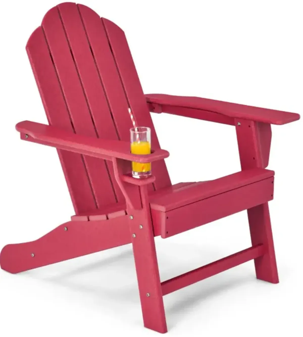 Hivvago Outdoor Adirondack Chair with Built-in Cup Holder for Backyard Porch