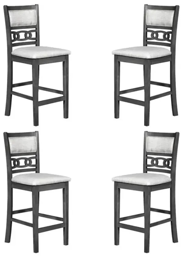 New Classic Furniture Gia Gray Wood Counter Chair with Fabric Seat (Set of 4)