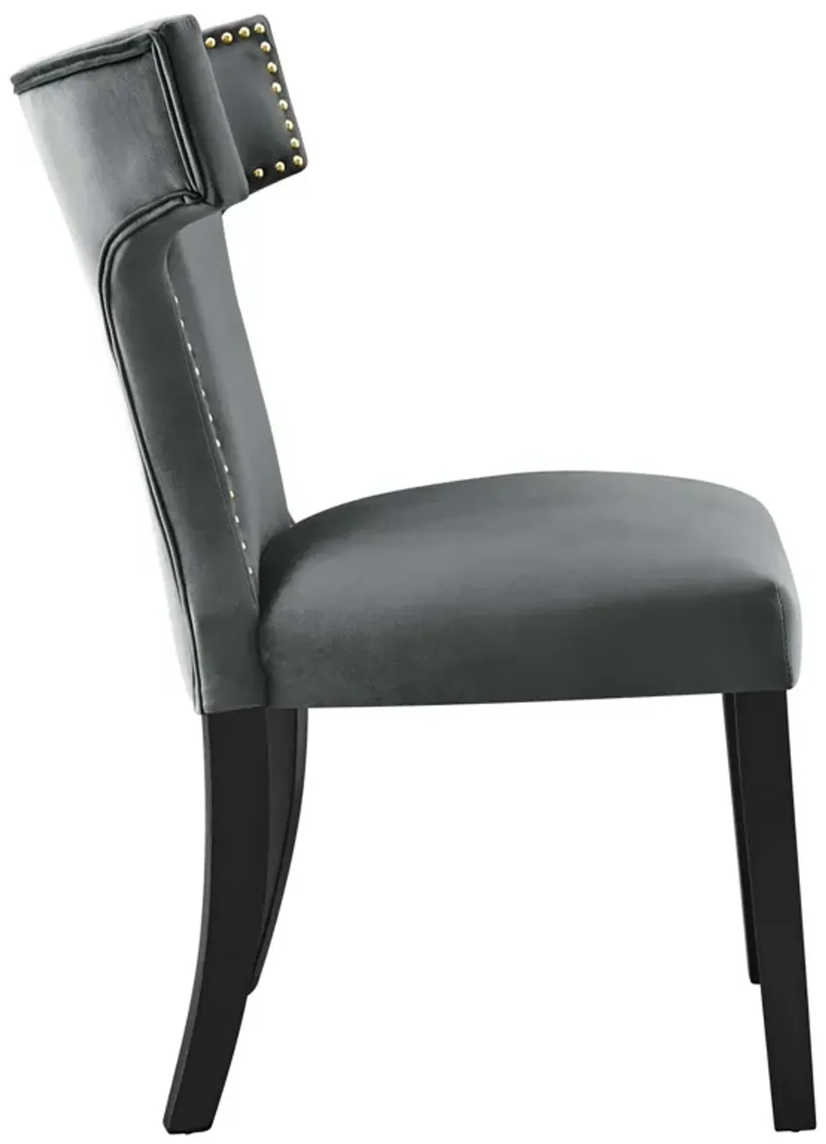 Curve Performance Velvet Dining Chairs - Set of 2