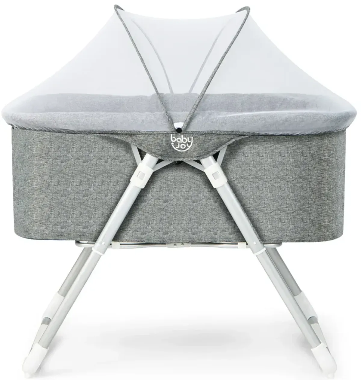 2-In-1 Baby Bassinet with Mattress and Net-Gray